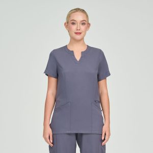 Anna Charcoal Scrub Top